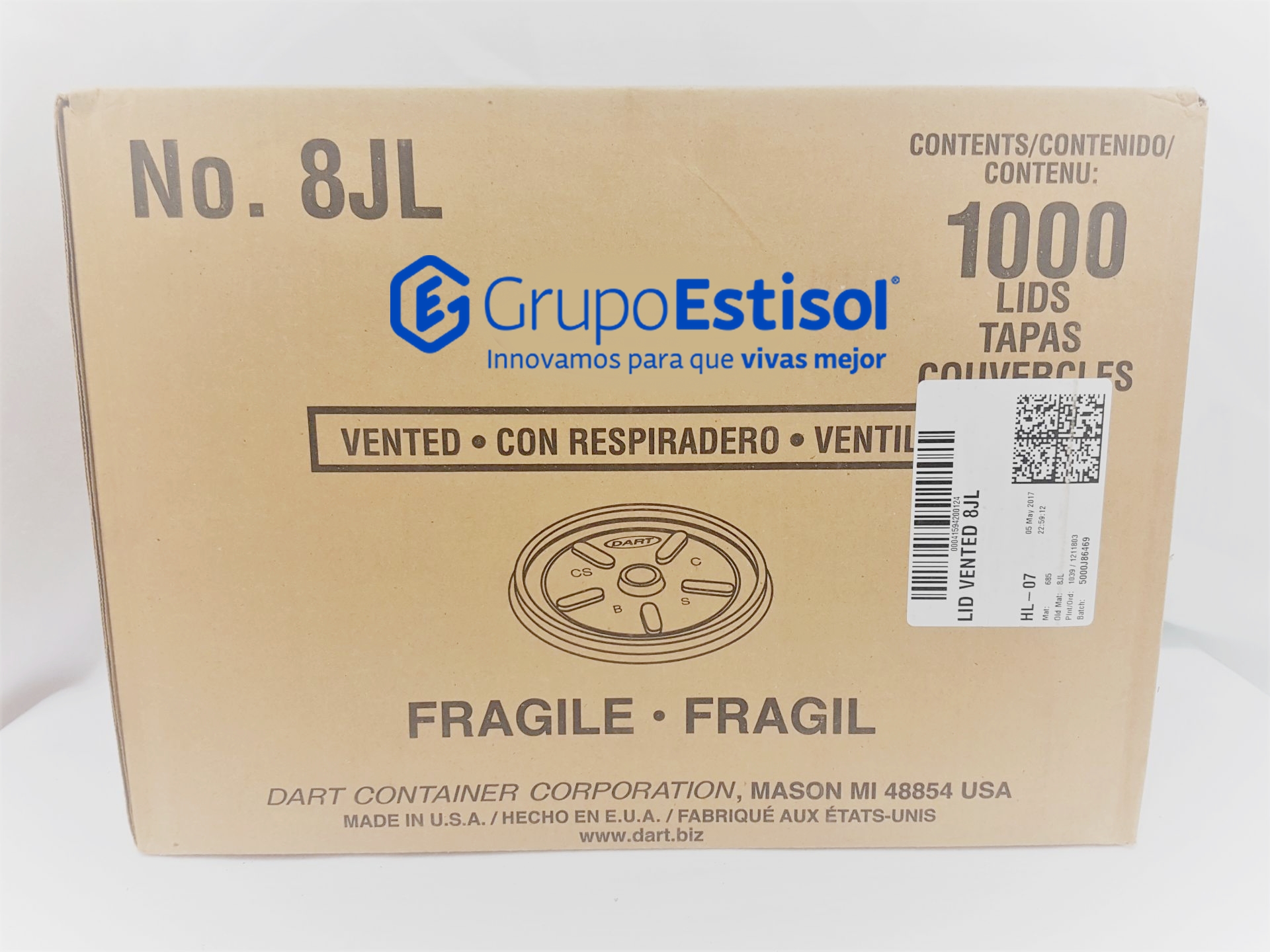 TAPA VASO TERMICO 240cc(8JL) x1000 CAJA