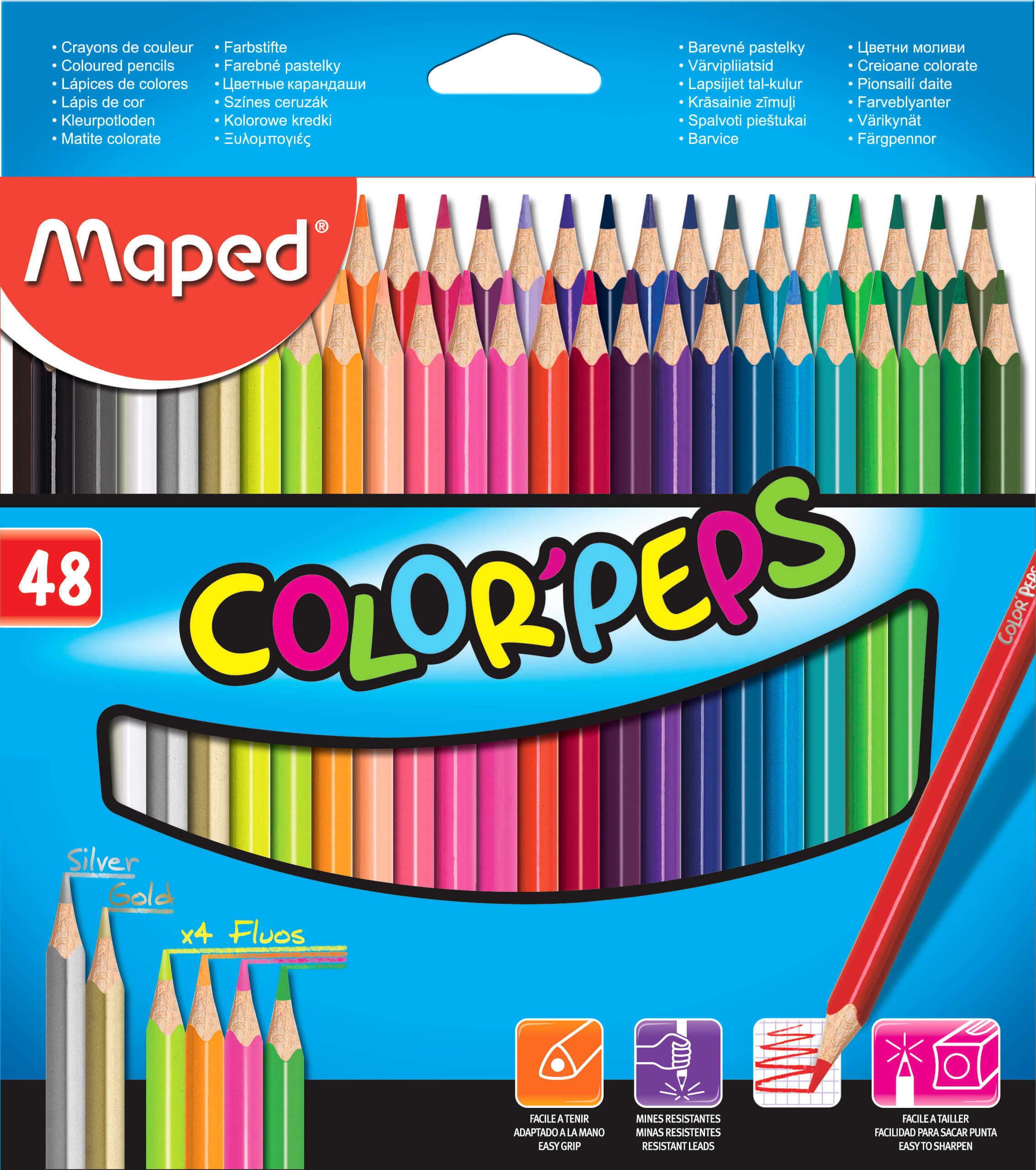 LAPICES DE COLOR MAPED X48 LARGOS