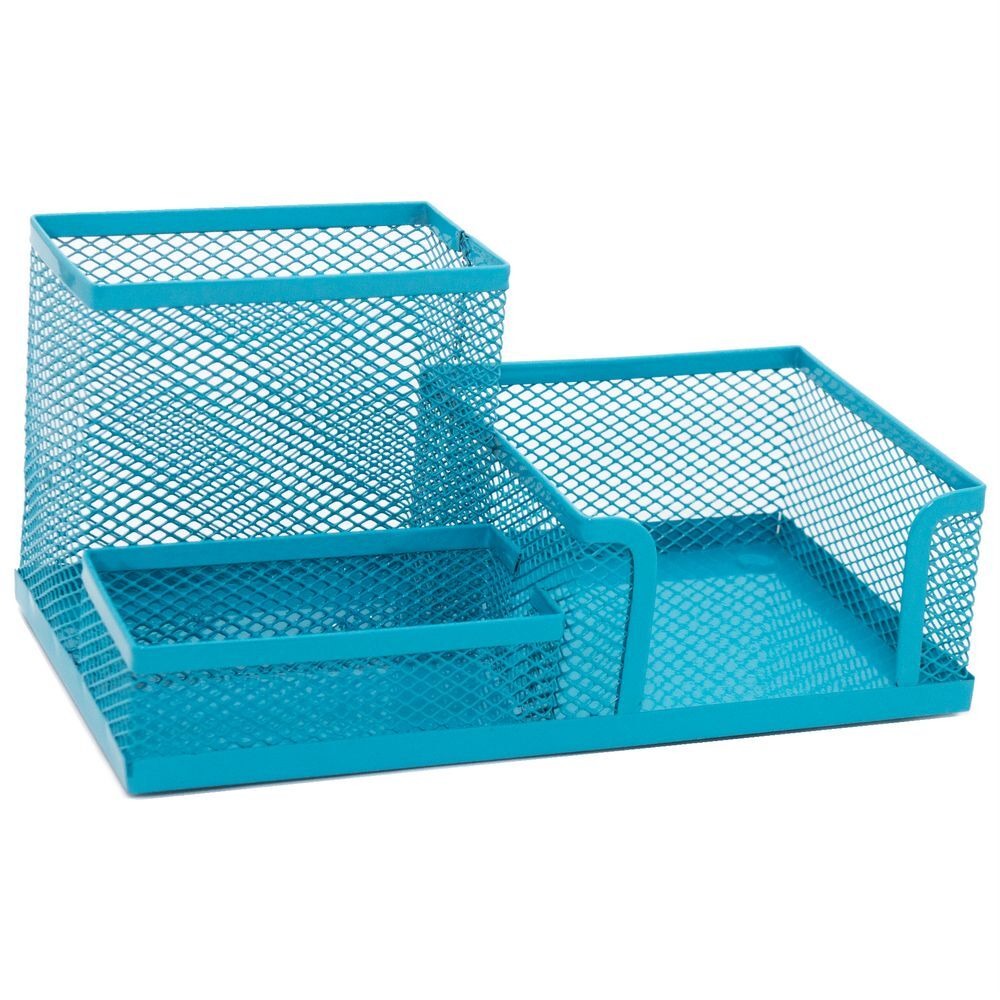 PORTA ACCESORIOS METAL OFICINA CELESTE