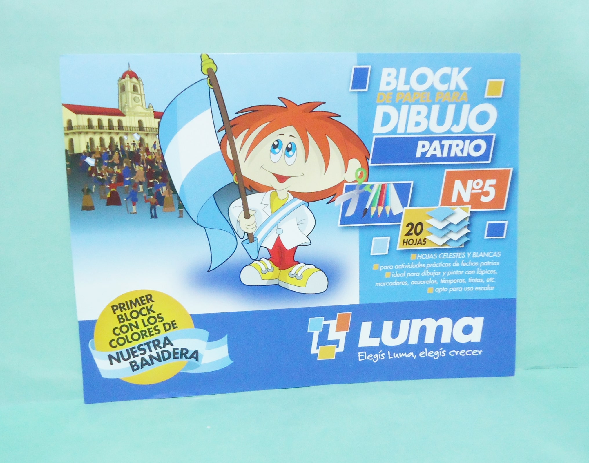 BLOCK DE DIBUJO COLORES PATRIOS LUMA X20