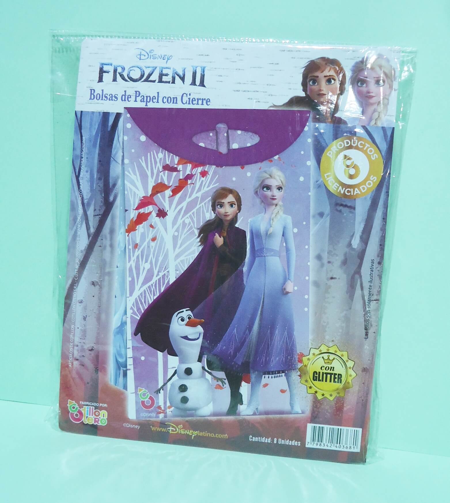 CAJITA FELIZ OTERO x 6 GLITTER FROZEN