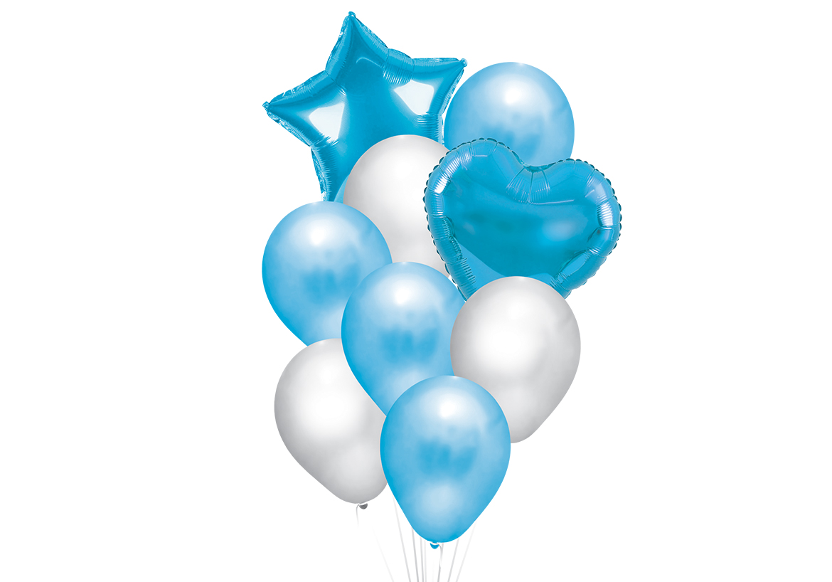 GLOBO SET DILAX x 9 ESTRELLA CELES 72225