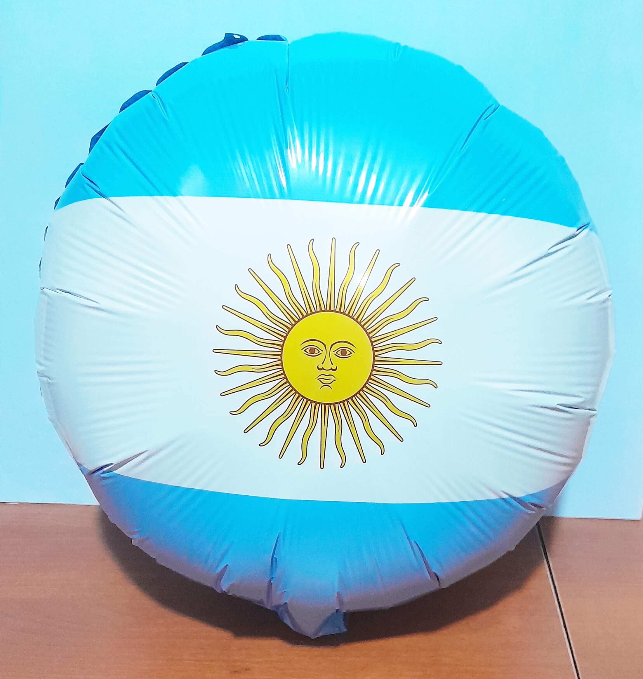 GLOBO METALIZADO BANDERA ARGEN REDONDO