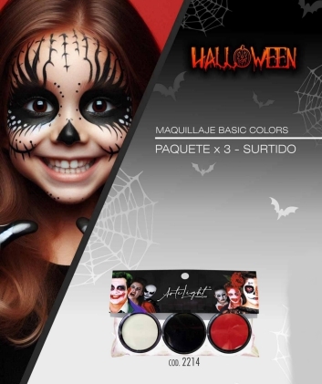 MAQUILLAJE ARTE LIGHT x3 BLAN-NEGR-ROJO