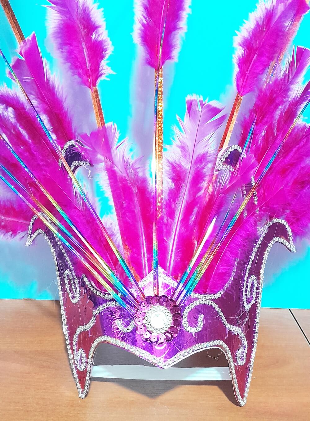 CORONA COMPARSA CORAZON FUCSIA