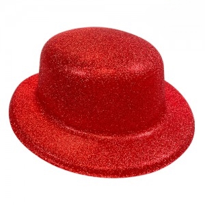 SOMBRERO BOMBIN GLITTER ROJO