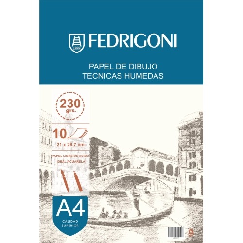BLOCK DE DIBUJO A4 230GR 10HS TECNHUMEDA