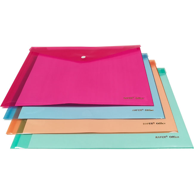 SOBRE PLASTICO A4 C/BOTON BRILLANT LAMA