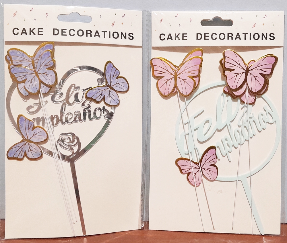 ADORNO MARIPOSA CAKE TOPPER x 5 MARIPOSA