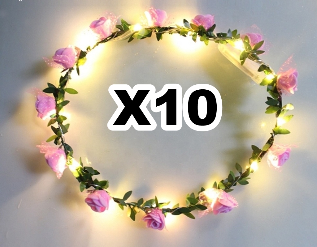 LUMINOSO LED CORONA ECO ROSA x10 (web)