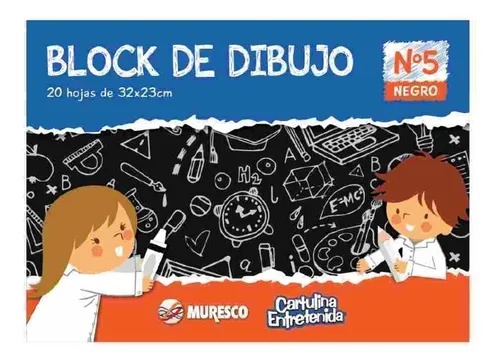 BLOCK DE DIBUJO NEGRO MURESCO X20HJS
