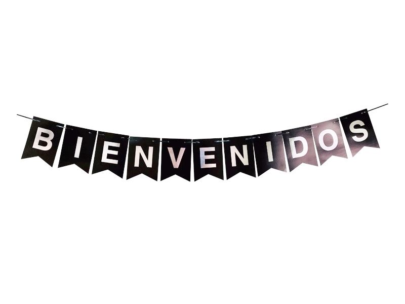 BANDERIN BIENVENIDOS NEGRO G.M