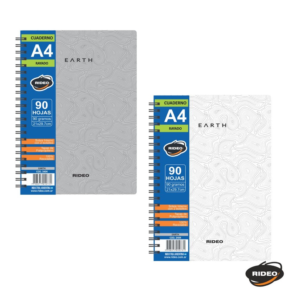 CUADERNO A4 RIDEO PPP EARTH X90HJS CUADR