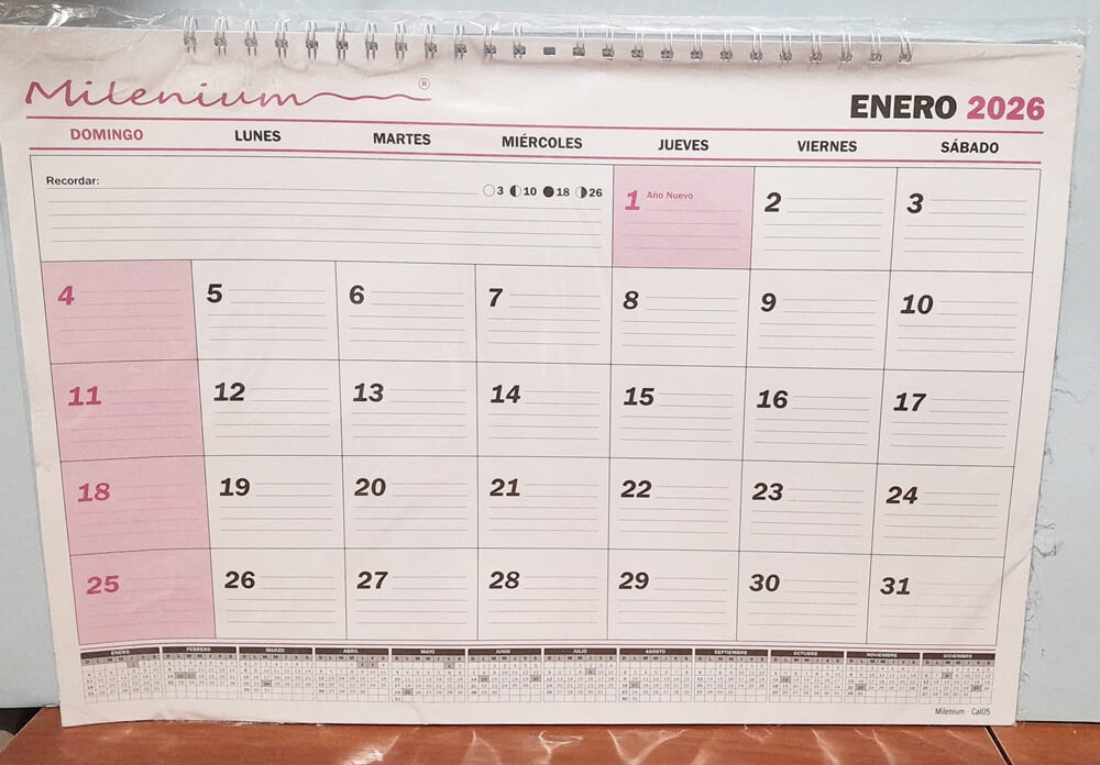 PLANIFICADOR 2026 XMES A3(32X45)ESPIR