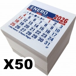 ALMANAQUE 2026  5.2X5.2CM MINI  X50WEB!!