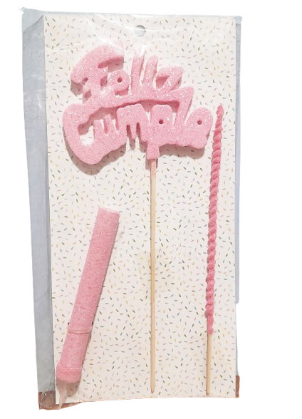 FRASE FELIZ CUMPLE+BEN+VELA GM90 ROSA