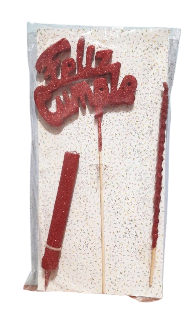 FRASE FELIZ CUMPLE+BEN+VELA GM90 ROJO