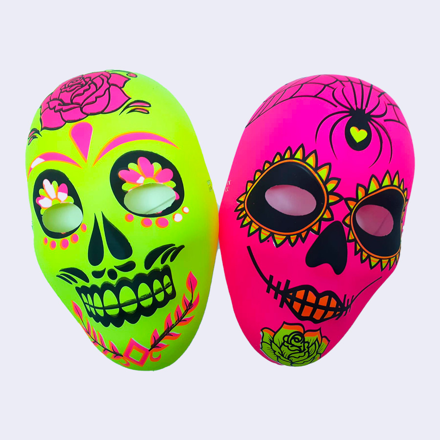CARETA PLASTICA CALACA MEXICANA FLUOR