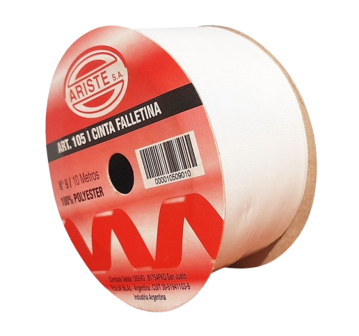 CINTA FALLETINA Nº9 x 10 MTS BLANCA