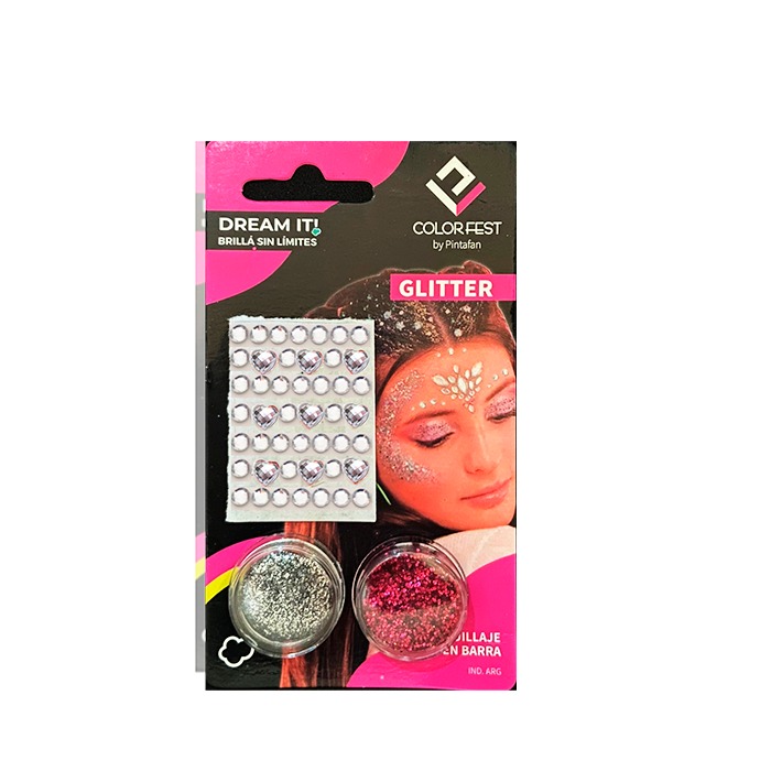 MAQUILLAJE PINTAFAN GLITER +STRAS LOV