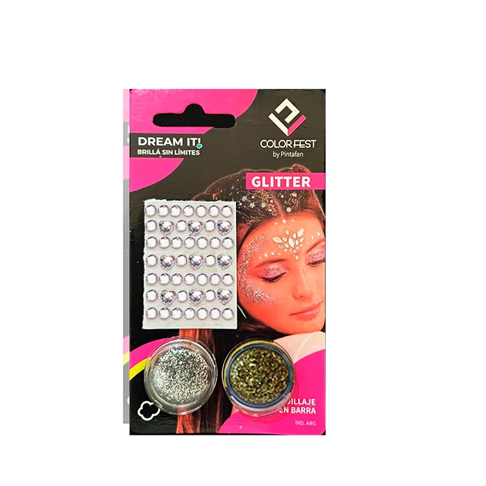 MAQUILLAJE PINTAFAN GLITER +STRAS OR-PL