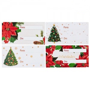 ETIQUETA P.STO NAVIDEÑAS ROLLO x100 RE08
