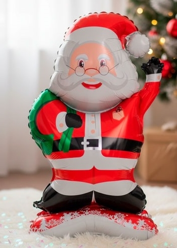 GLOBO METALIZADO NAVIDAD PAPA NOEL117x27