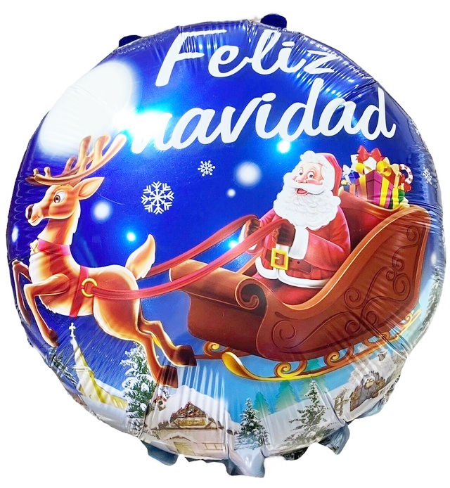 GLOBO METALIZADO NAVIDAD PAPA TRINE 45CM