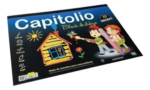 BLOCK DE DIBUJO NEGRO CAPITOLIO X25HJ