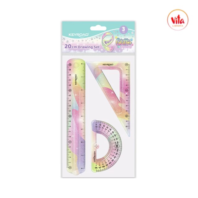 JUEGO DE GEOMETRIA FLEX KEYROAD GLIT20CM