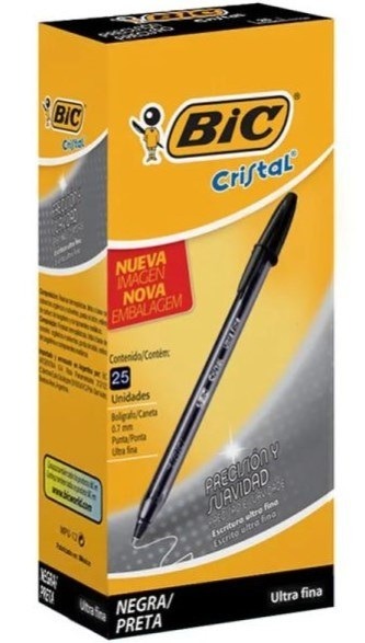BOLIGRAFO BIC CRISTAL FINA NEG 0.7 PRX25