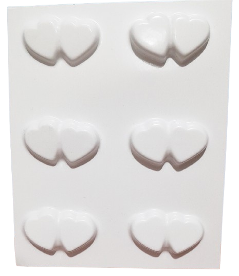 MOLDE PLACA BOMBON CORAZONES DOBLE