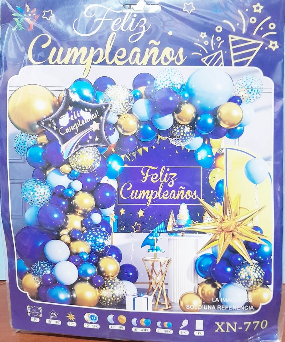 GLOBO SET LUJO x63 ORO-AZUL-CEL 2511-063