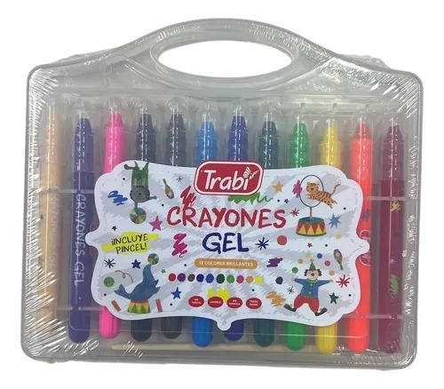 CRAYONES GEL TRABI X12 MALETIN+PINCEL