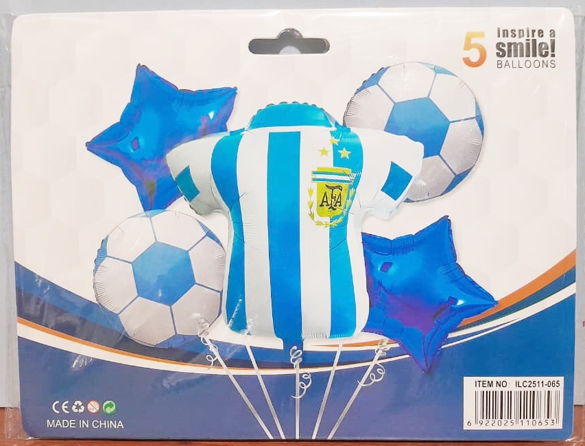 GLOBO SET x5 ARGENTINA CAMISETA