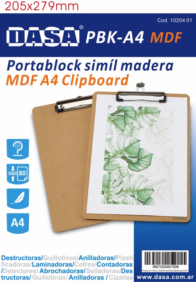 PORTABLOCK A4 MDF DASA