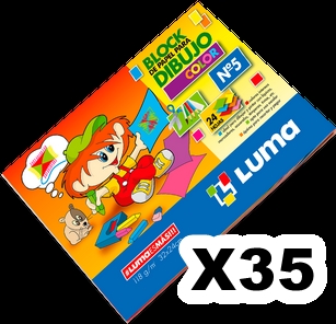 BLOCK DE DIBUJO COLOR LUMA  x24  CAJAX35