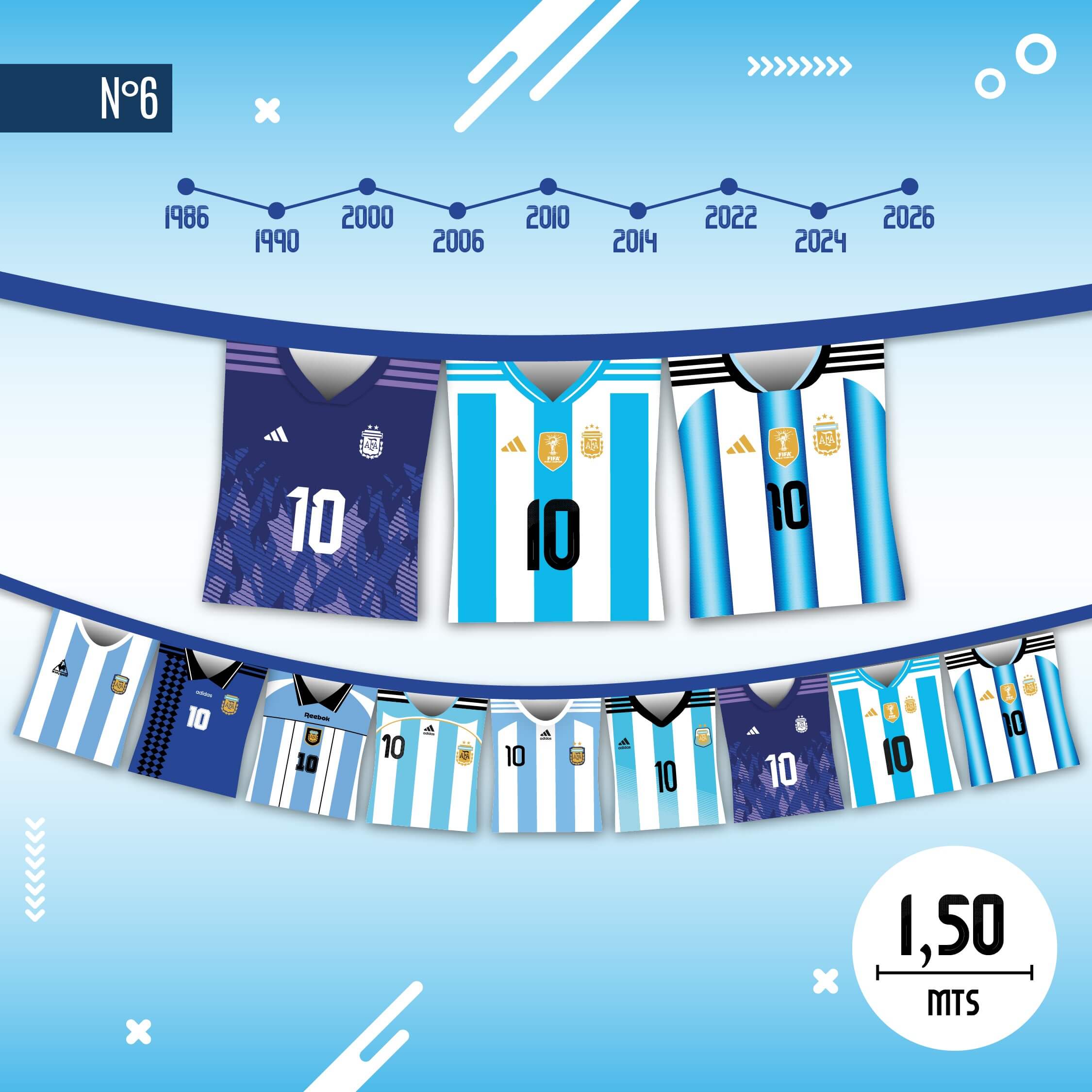 BANDERIN ARGENTINA TRIES CAMISETA 10220