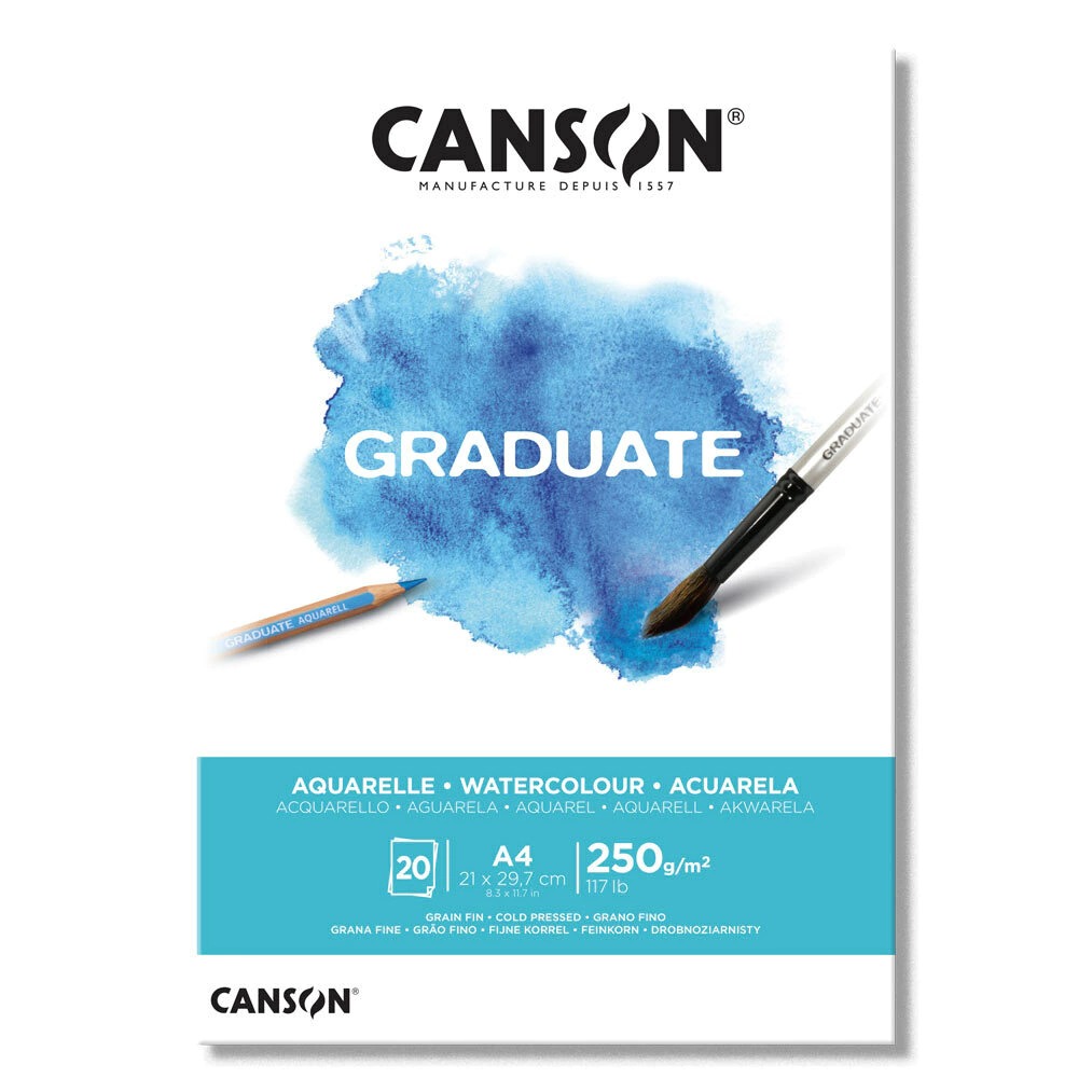 BLOCK DIBUJO CANSON A4 ACUAREL 250GRX20H
