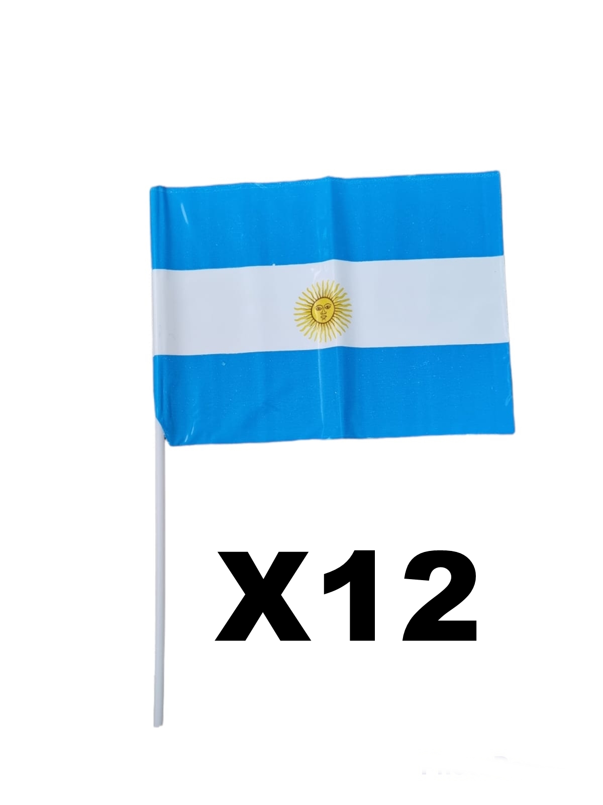 BANDERA PLASTICA 15x21 C/SOL N.MILEN x12