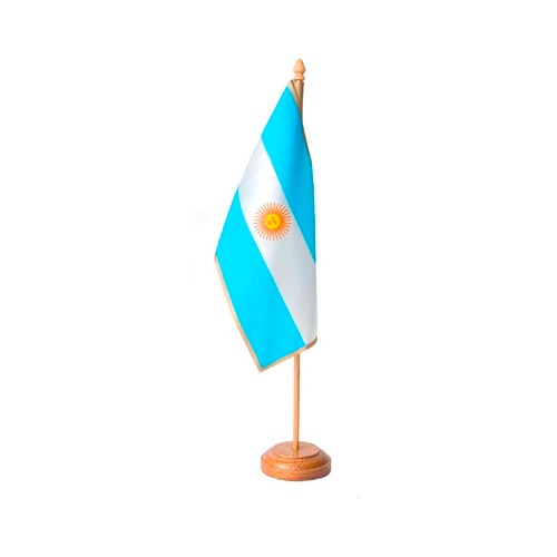 BANDERA ARGENTINA ESCRITORIO MADERA