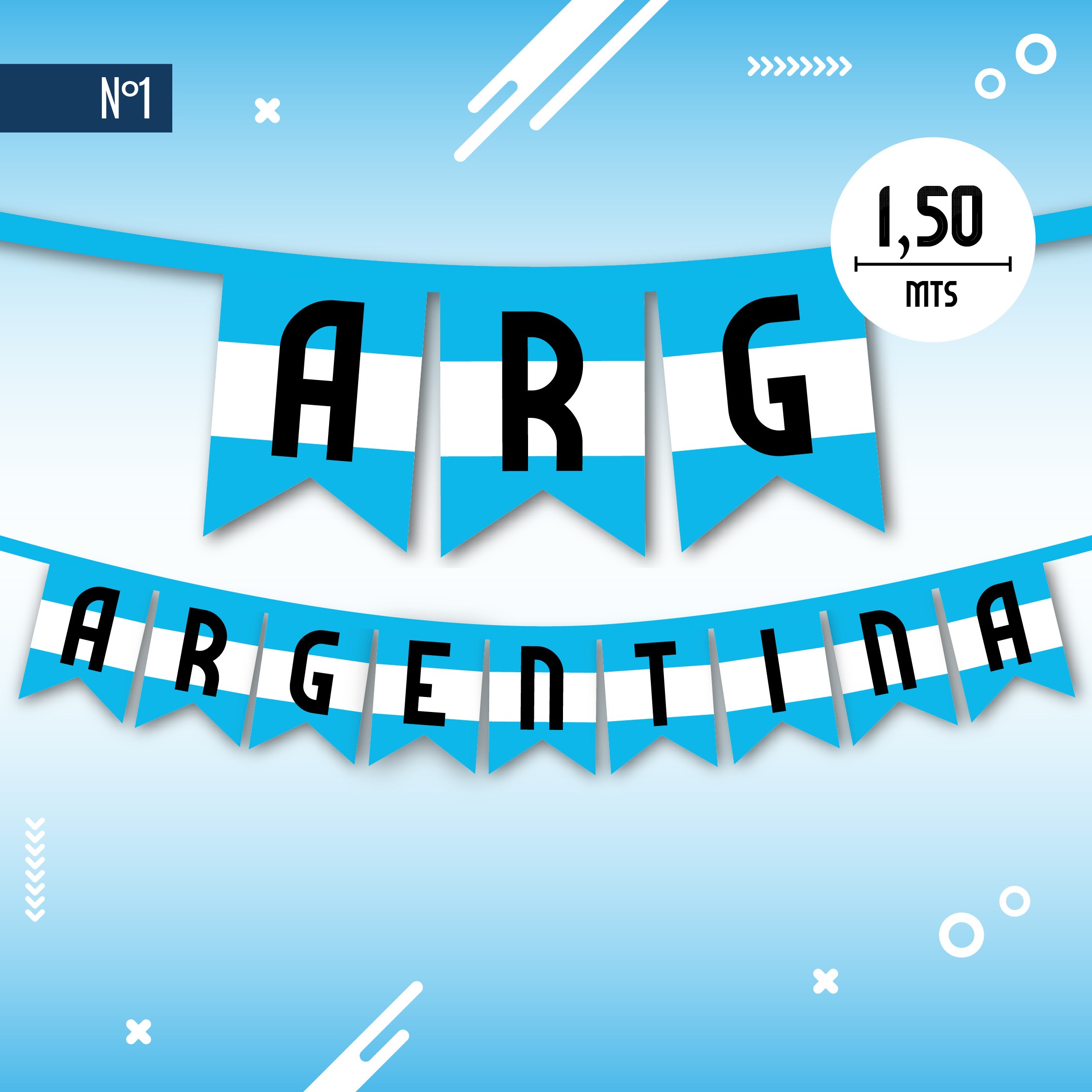 BANDERIN ARGENTINA 1.50 TRIES 10215