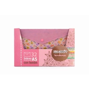 SOBRE PLASTICO A5 C/BROCHE IBI CAJA X32