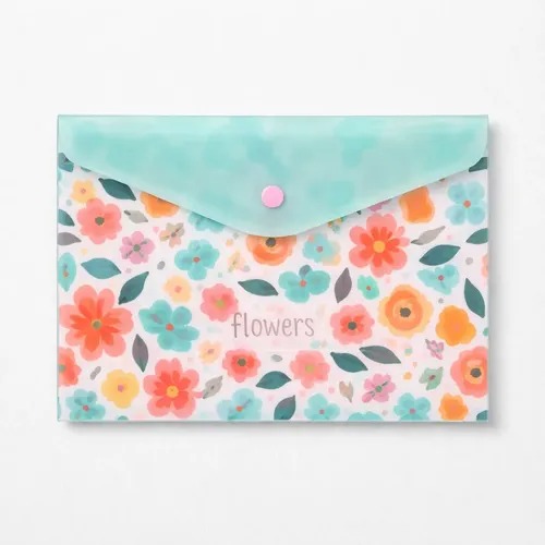SOBRE PLASTICO A5 C/BROCHE IBI FLOWERS