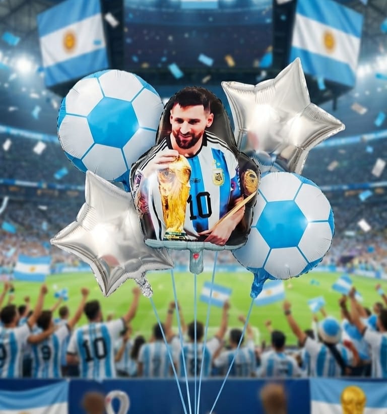 GLOBO SET x5 ARGENTINA MESSI JAG