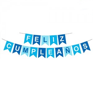 BANDERIN FELIZ CUMPLEAÑOS ECO CEL/AZUL