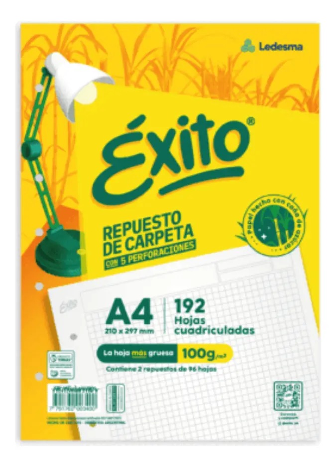 REPUESTO A4 EXITO CUADRI x192