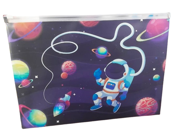 SOBRE PLASTICO A4 C/ZIP ASTRONAUTA