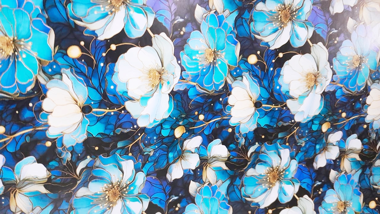 PAPEL AFICHE FSIA PEQUE ILUSTRA FLORAZUL