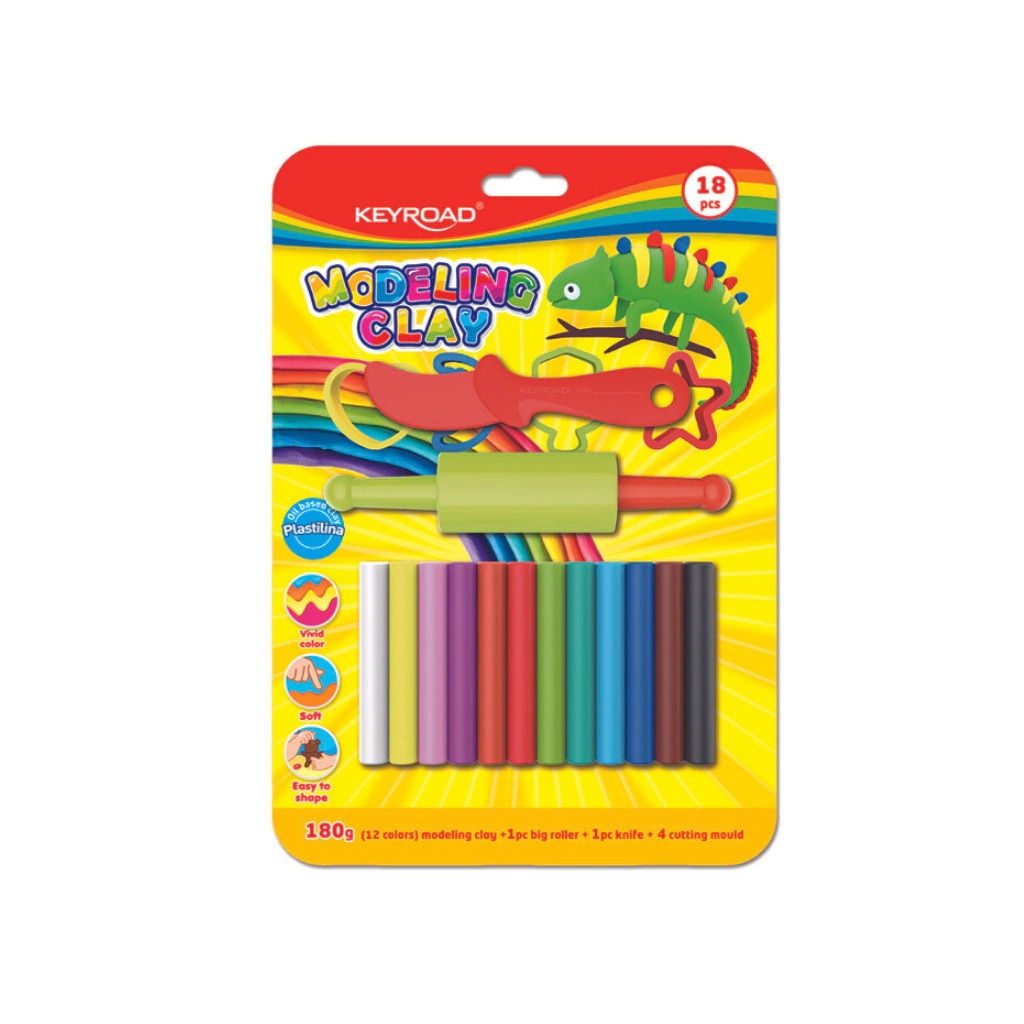PLASTILINA X12+6 ACCESORIOS KEYROAD